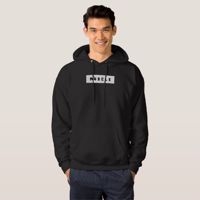Bold Minimalist Muscle Hoodie Sweatshirt (Front Full)