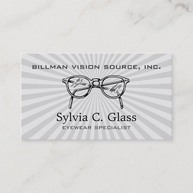 Bold Minimalist Optical Eyewear Business Card (Front)