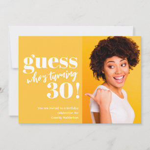 Bold Minimalist Photo 30th Birthday Invitation