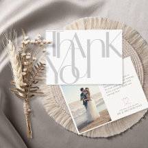 Bold Minimalist Photo light Gray Thank You Card
