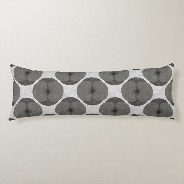 Bold Minimalist Poppy Textured Floral Black Body Cushion (Front)