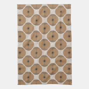 Bold Minimalist Poppy Textured Floral Brown Tea Towel
