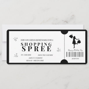 Bold Minimalist Shopping Spree Voucher   Invitation