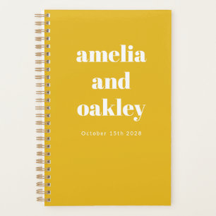 Bold Minimalist Summer Yellow Retro Custom Wedding Planner