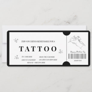 Bold Minimalist Tattoo Voucher  invite