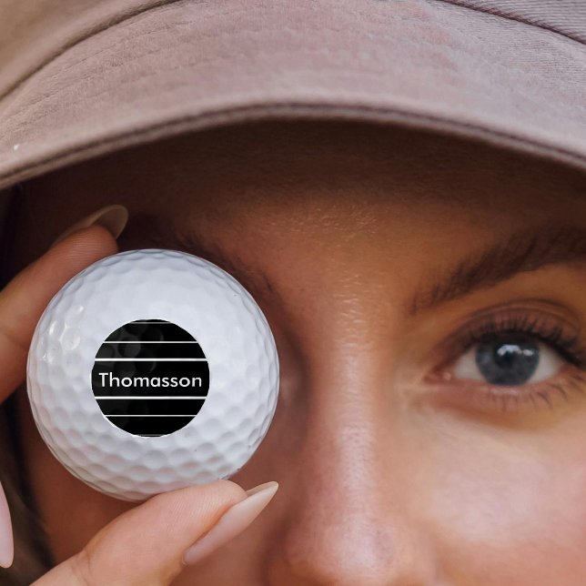 Bold Minimalist Typography Personalised Last Name Golf Balls (Personalized Family Name Bold White Typography Golf Ball)