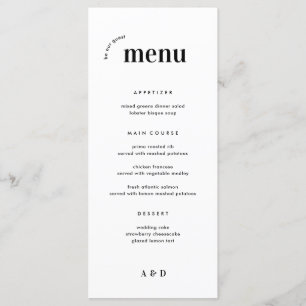 Bold Minimalist Wedding Menu & Bar Menu