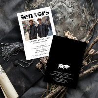 Bold Moderm Twins Sibling Seniors Grads Caps TMF26