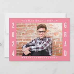 BOLD MODERN 2024 GRAD PHOTO GRADUATION INVITATION