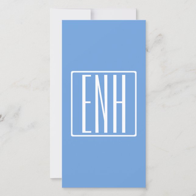 Bold Modern 3 Initials Monogram | Soft Blue (Front)