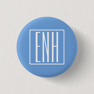 Bold Modern 3 Initials Monogram   Soft Blue Cm Round Badge