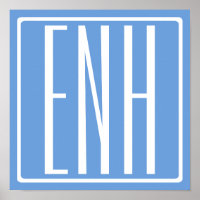 Bold Modern 3 Initials Monogram | Soft Blue