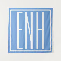 Bold Modern 3 Initials Monogram | Soft Blue