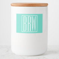 Bold Modern 3 Initials Monogram | White On Aqua