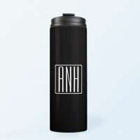 Bold Modern 3 Initials Monogram | White On Black