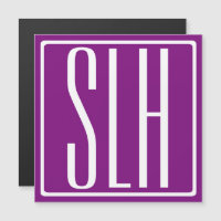 Bold Modern 3 Initials Monogram | White & Purple