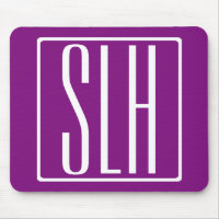 Bold Modern 3 Initials Monogram | White & Purple