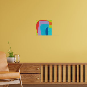 Bold Modern Abstract Geometric Curves Square Poster