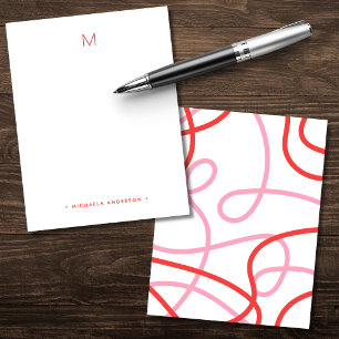 Bold Modern Abstract Monogram & Name Stationery Card