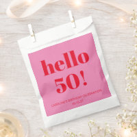Bold Modern Aesthetic Pink and Red 50th Birthday