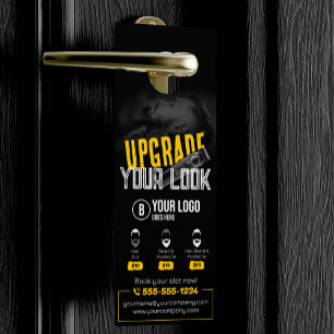 Bold & Modern Barber Shop Hair Stylist Moustache Door Hanger