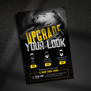 Bold & Modern Barber Shop Hair Stylist Moustache Flyer