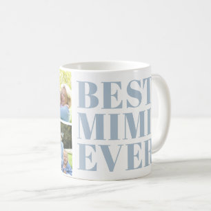 Bold Modern Best Mimi Ever 3 Photo Gift Coffee Mug