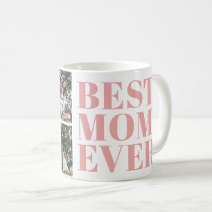 Bold Modern Best Mum Ever 3 Photo Gift Coffee Mug