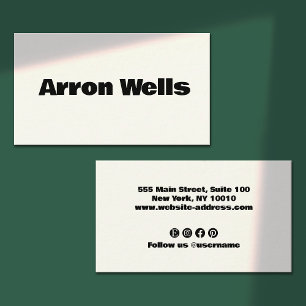 Bold Modern Black and White Business Card