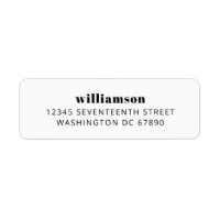 Bold Modern Black and White Last Name Address