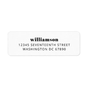 Bold Modern Black and White Last Name Address
