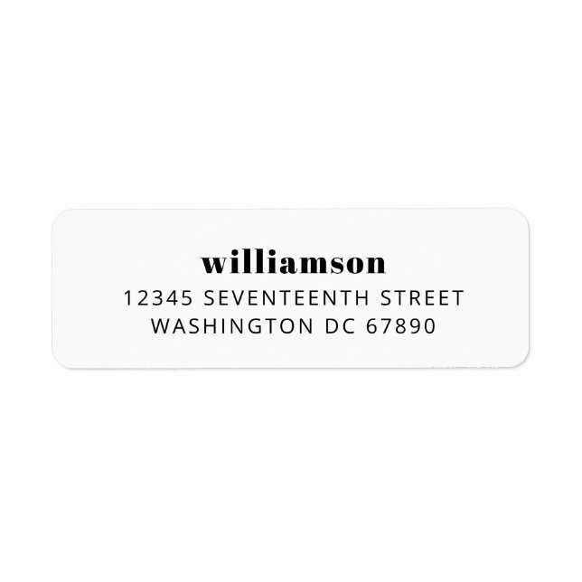Bold Modern Black and White Last Name Address (Front)