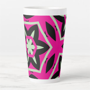 Bold Modern black pink green Latte Mug