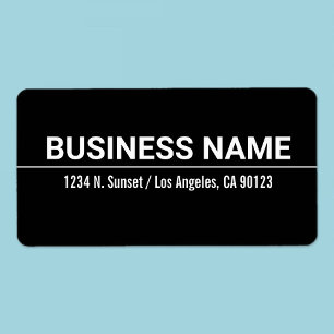 Bold Modern Black White Business Return Address Label