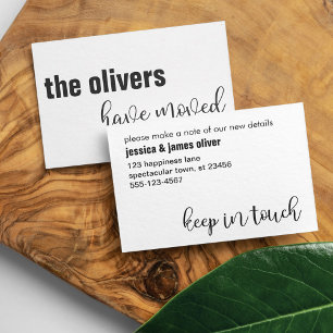 Bold, Modern Black & White Change of Address Card