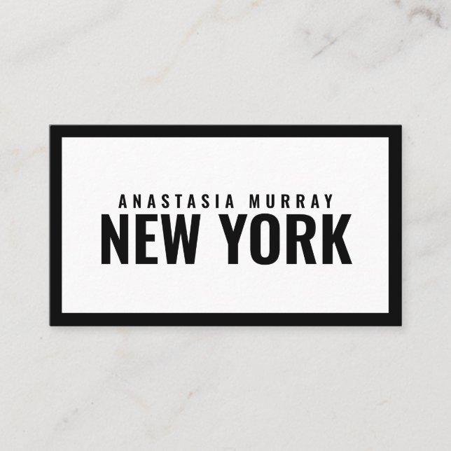 Bold Modern Black White Minimalist Luxury Boutique Business Card (Front)