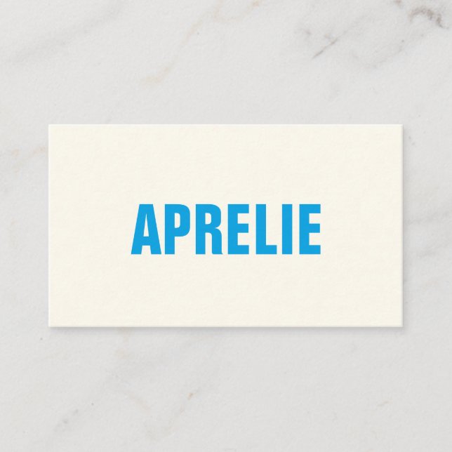 Bold Modern Blue White Creative Professional Business Card (Front)