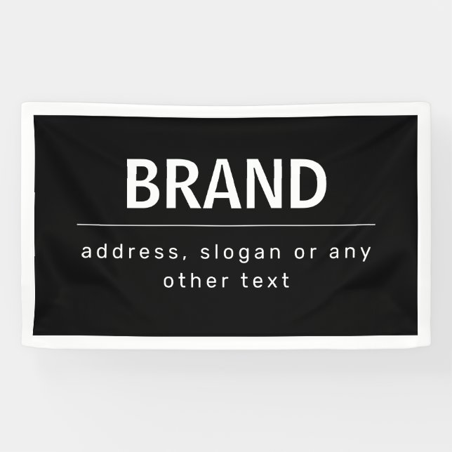 Bold Modern Brand or Business Name | Black & White Banner (Horizontal)