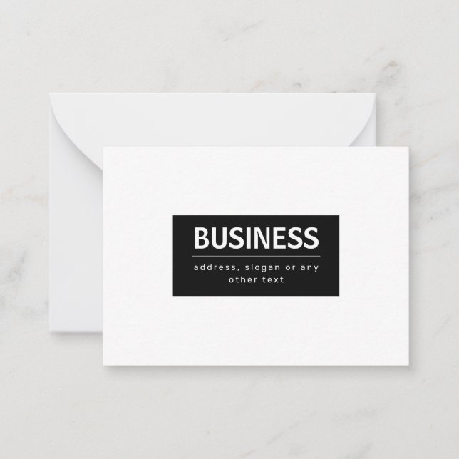 Bold Modern Brand or Business Name | Black & White Card (Front)