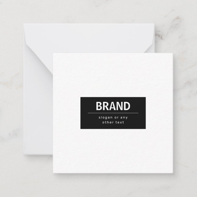 Bold Modern Brand or Business Name | Black & White Card (Front)