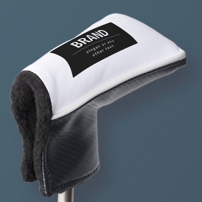 Bold Modern Brand or Business Name | Black & White Golf Head Cover (Creator Uploaded)