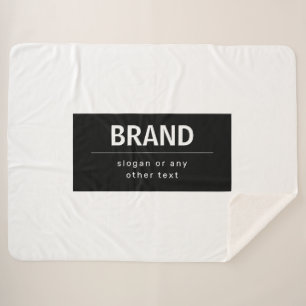 Bold Modern Brand or Business Name   Black & White Sherpa Blanket