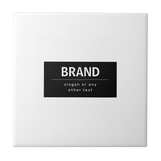 Bold Modern Brand or Business Name | Black & White Tile (Front)