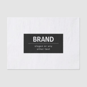Bold Modern Brand or Business Name   Black & White Tissue Paper