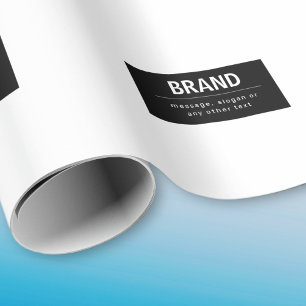 Bold Modern Brand or Business Name   Black & White Wrapping Paper