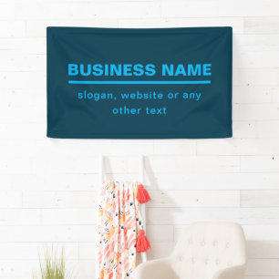Bold Modern Business Name Template Blue Banner