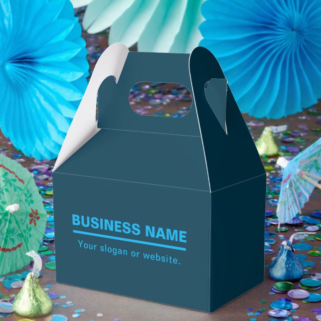 Bold Modern Business Name Template | Blue Favour Box (Party)