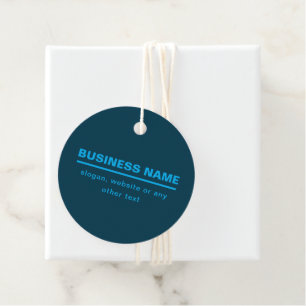 Bold Modern Business Name Template Blue Favour Tags