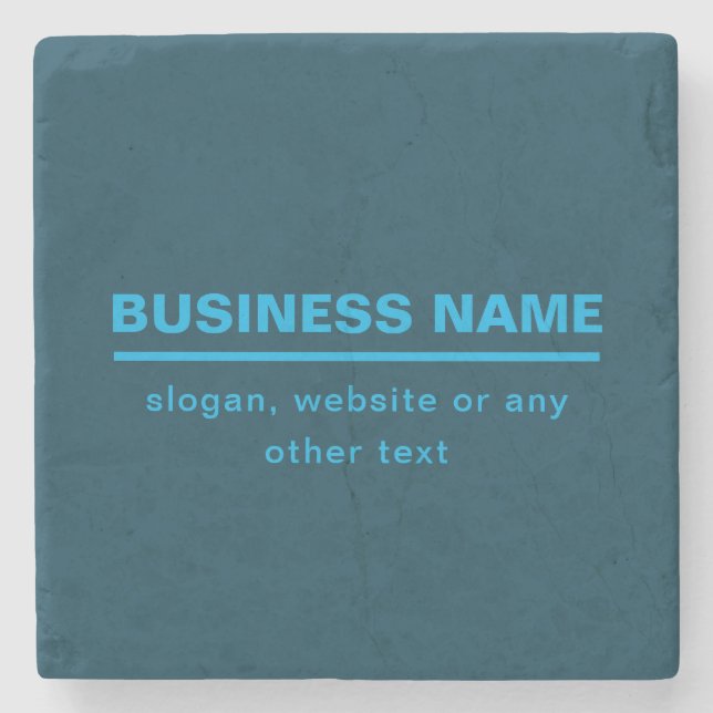 Bold Modern Business Name Template | Blue Stone Coaster (Front)