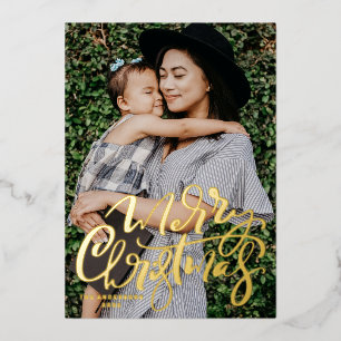 Bold Modern Calligraphy Photo Merry Christmas